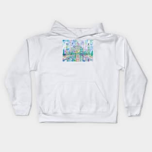 TAJ MAHAL watercolor painting Kids Hoodie